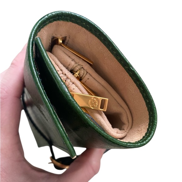 Time Resistance New Leather Green Jewelry Travel Case Madame Bovary Roll Bag - Picture 9 of 16